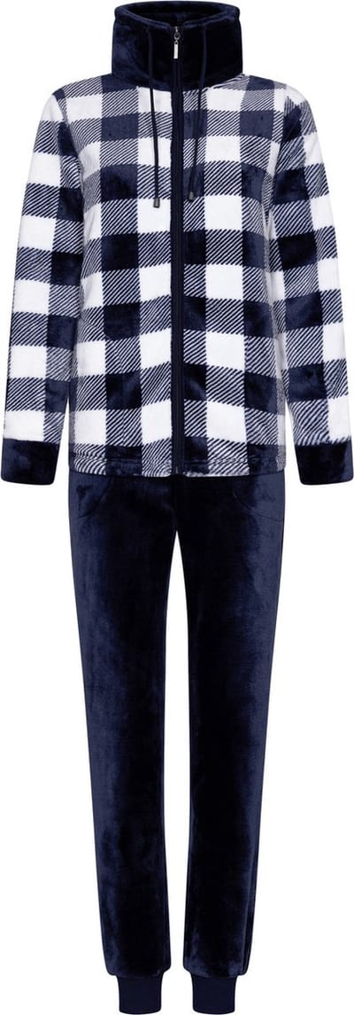 Rebelle Huispak - Checks - Fleece - Blauw - Rits - Maat 36