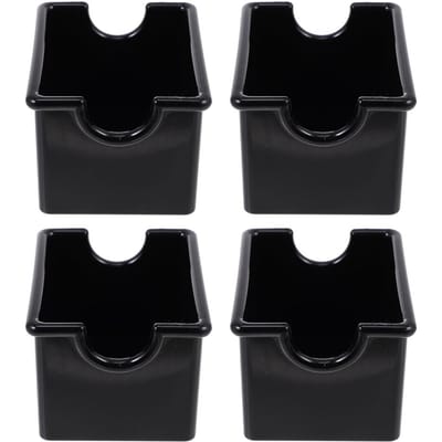 4 Boîtes de Rangement pour Sacs de Café en Acrylique Porte-Sachets de Thé Boîtes pour Sacs de Sucre Ménagers 8.5X6.5X5CM noir