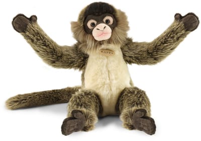 Rappa ECO knuffel slingeraap 34 cm - realistische knuffel van recyclede PET flessen - bruin