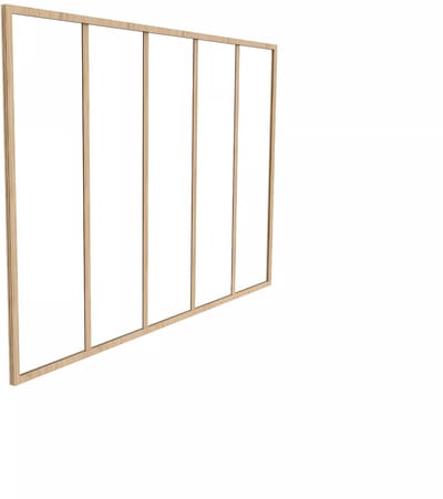 Vente-unique Glazen binnenraam van gepoedercoat aluminium - 150 x 105 cm (B x H) - Lichte houtkleur - BAYVIEW