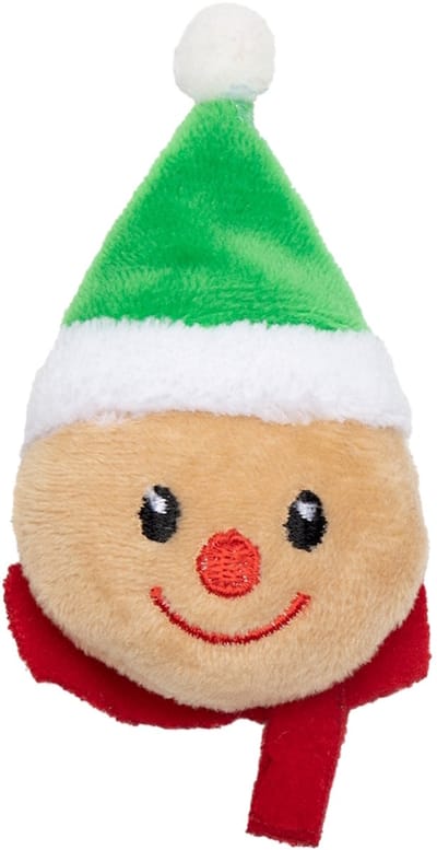 Kerst Gingerbread Man Hoofd met Catnip - 5 x 9,5 cm - UniQ PETS - Kattenspeeltje