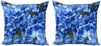 ABAKUHAUS Vintage Blauwe Kussenhoes Set – 2x50x50 cm – Digitaaldruk