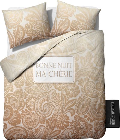 Dreamhouse Bedding Ma Cherie - Dekbedovertrekset - Lits-Jumeaux - 240x200/220 cm + 2 kussenslopen 60x70 cm - Taupe
