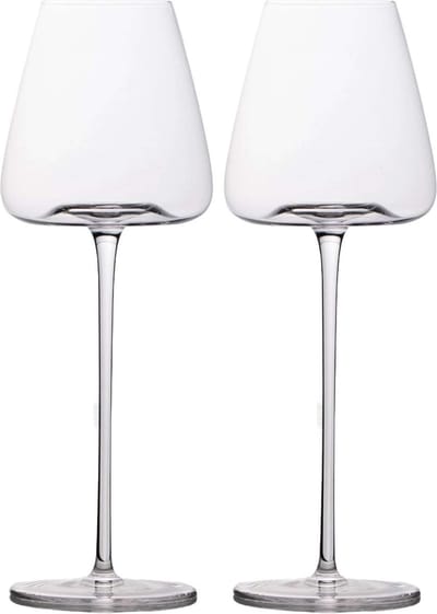 Intirilife 2x Wijnglas met modern design - 500 ml inhoud - Rode wijn Witte Wijnglas, kelk, vaatwasmachinebestendig, kristalglas, schokbestendig