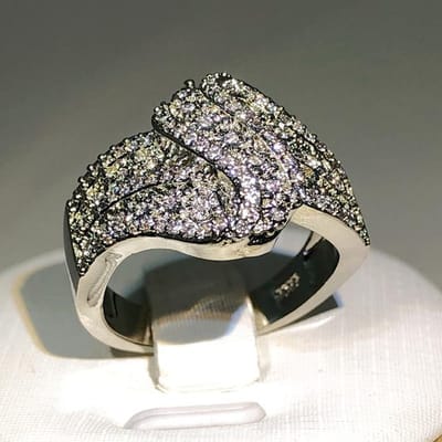 Bague géométrique en argent Sterling 925, Zircon, diamant incrusté de pierre, grand anneau pour hommes et femmes, bijoux de fête d'anniversaire, cadeau 6 blanc