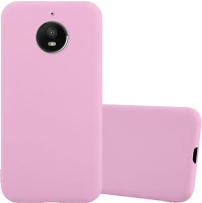 Cadorabo Hoesje geschikt voor Motorola MOTO E4 PLUS in CANDY ROZE - Beschermhoes gemaakt van flexibel TPU silicone Case Cover