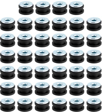 Dailygoods- Motorkuipogen Rubber - Oogjesset 40 Stuks - Zwart/Zilver - Afmetingen 10,7 mm - Gatgrootte 6 mm - Materiaal Rubber/Staal - Oogjeset
