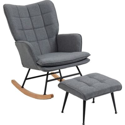 Fauteuil pivotant - MUVOE - Élégance - 130 kg - Hêtre massif - Gris