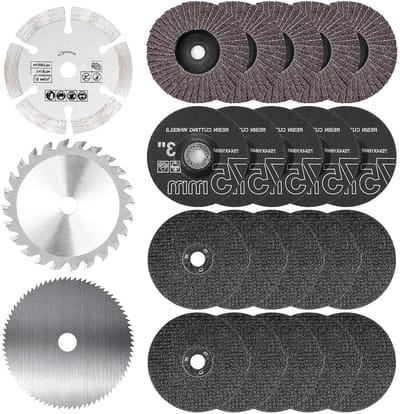 Doorslijpschijven Set - Slijpschijven Lamellenschijven - Metaal Hout Snijden - 23 Delige Set - 75 mm Boring 10mm - Multicolor