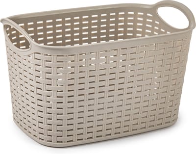 Plasticforte opbergmand/kastmandje - 6,4 liter - beige - kunststof - 19 x 29 x 18 cm