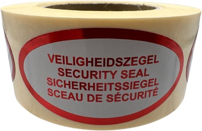 Veiligheidsetiketten - Security Seal - 250 stuks - 4 talen - 25x50mm - Ovaal - Beveiligingsetiketten - Veiligheidszegel - Waarschuwingssticker