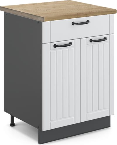 Vicco Fame-Line Keukenonderkast – 60 cm met lade, WB Eik Wit Landhuis