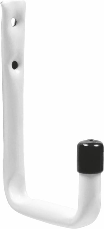 Amig Garage/zolder gereedschap wand/muur ophanghaken - metaal - wit - H12.5 cm x B8.5 cm