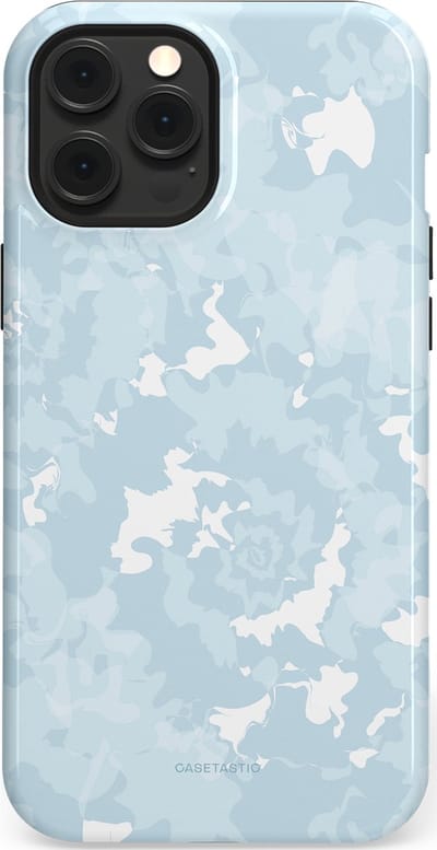 Casetastic Hoesje Geschikt voor Apple iPhone 12 Pro Max Magsafe - Stijlvolle Beschermende Duo-layer Case - Blauwe wervels
