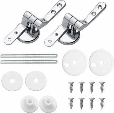Toiletbril Scharnier Set - Vervangende scharnieren - voor wc-bril van zinklegering - inclusief bevestigingsmateriaal - WC-bril scharnieren - roestvrij staal wc-bril bevestigingsset - Bevestigingsgarnituur Closetzitting