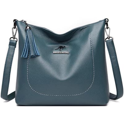 Zachte Leren Kwast Lente Nieuwe Mode Grote Capaciteit Crossbody Tas Moedertas Eenvoudige Zachte Leren Schoudertas gray