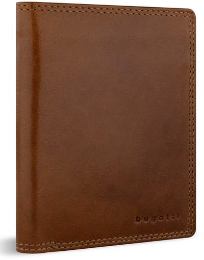 bugatti Leren portemonnee Savona Upright Wallet With Flap 8CC Cognac Lichtbruin