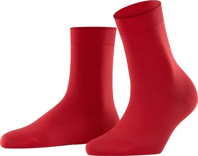 FALKE Cotton Touch eenkleurig katoen sokken dames rood - maat 35-38