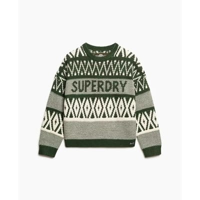 Superdry - Trui met merkpatroon en ronde hals - Dames - Sweaters