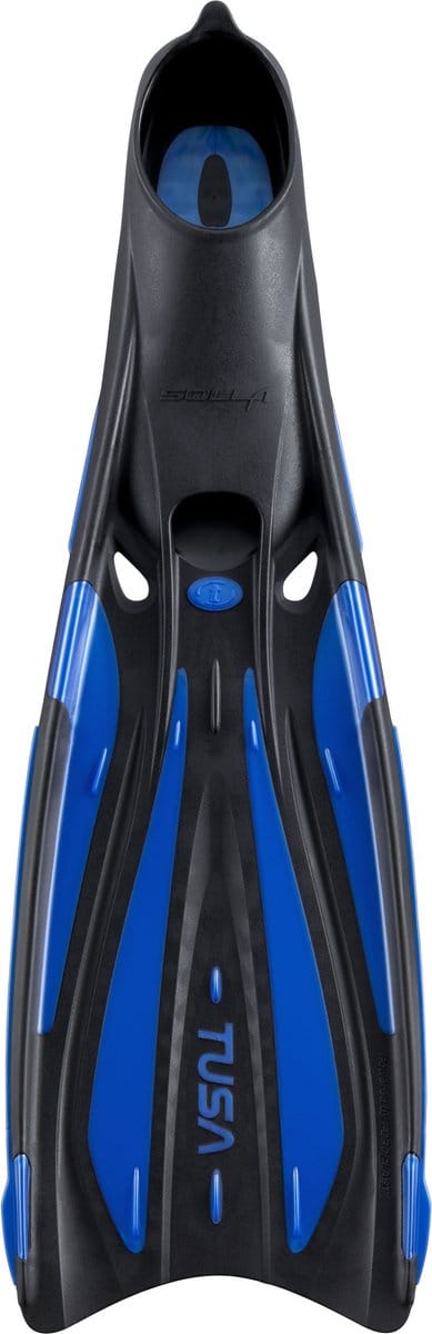 TUSA Solla - High-Performance full-foot duikvinnen met ForcElast-technologie en 20° angled blade design voor efficiënte voortstuwing - Zwart/Blauw - FF-23 - Maat L (44–45) - (27–27,5 cm)
