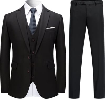ALLTHEMEN Heren Pak 3-delig Slim Fit Pak Trouwpakken - Modern Jasje voor Zakelijk - S