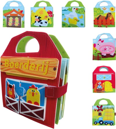 Femur – Boerderij – NL - Speelboek – Vilten – Dieren - Montessori – Sensomotorisch - Busy Board - Vilt - Lente