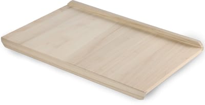 KADAX Noedelplank, houten bakplank van hoogwaardig populierenhout, deegplank met aanslaglijsten, traditionele bakplank voor pasta, cake, deegzakken (beide zijden, 40 x 60 cm)