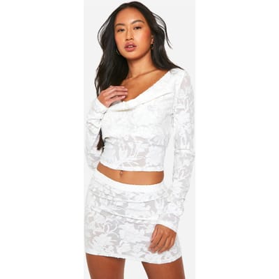 boohoo Dames Burnout Bloemen Minirok | Ivoor | Maat: 42