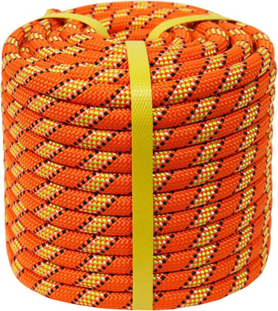 Polyester Touw - Gevlochten Lijn - Trekken en Bevestigen - Dubbel Gevlochten Constructie - 12mm x 45m - Oranje