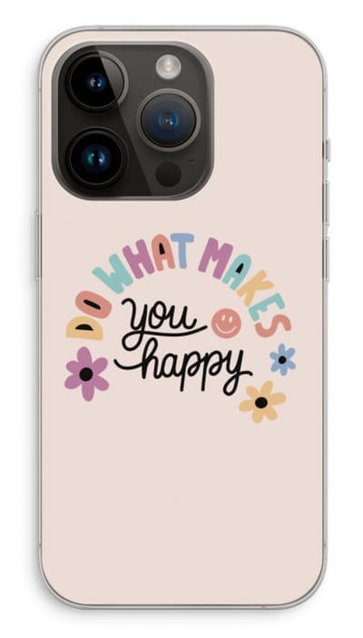 Case Company® - Hoesje geschikt voor iPhone 14 Pro hoesje - Happy days - Soft Cover Telefoonhoesje - Bescherming aan alle Kanten en Schermrand