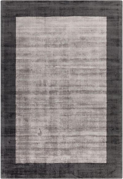 Easy Living - Blade-Border-Rug-Charcoal-Silver Vloerkleed - 160x230  - Rechthoek - Laagpolig Tapijt - Klassiek - Antraciet, Grijs