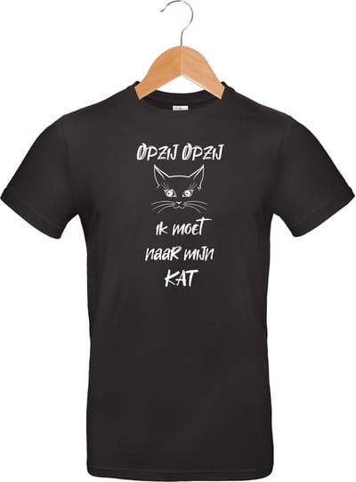 mijncadeautje - T-shirt unisex - zwart - opzij opzij ik moet naar mijn - Kat - maat S