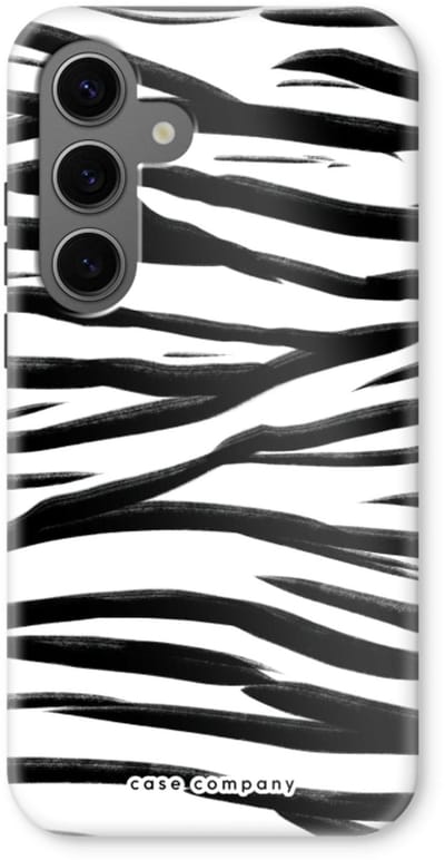 Case Company® - Hoesje geschikt voor Samsung Galaxy S24 hoesje - Zebra pattern - Tough Case - Maximale Bescherming alle Kanten en Schermrand