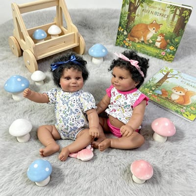 Reborn Babypoppen - Levensechte Poppen - Rollenspel - Full Body Vinyl - 50 cm - Zwart