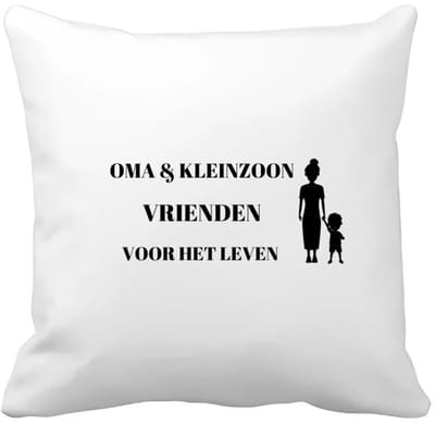 Akyol - oma en kleinzoon vrienden voor het leven Kussen hoes - Vriend - oma/kleinzoon - oma cadeautjes - cadeau - kado - geschenk - kleinzoon verjaardag - kleinzoon artikelen - 40 bij 40 cm