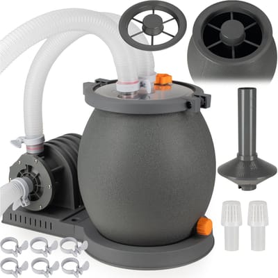 COIL Zandfilterpomp 4542 L/u voor Zwembad – 100W Pool Filterpomp met 32 mm Aansluiting – Inclusief Slangen en Accessoires