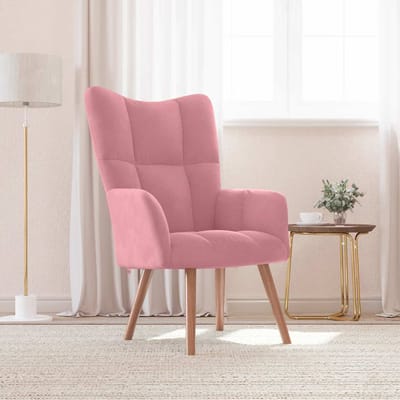 vidaXL - Relaxstoel - fluweel - roze