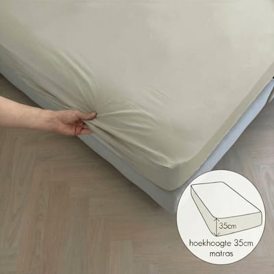 Kayori Sota Hoeslaken Premium Tencel - 80-100x200-220cm - Matrasdikte 35 cm - Verkoelend - Saliegroen
