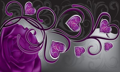 Rose Hearts Abstract Photo Wallcovering