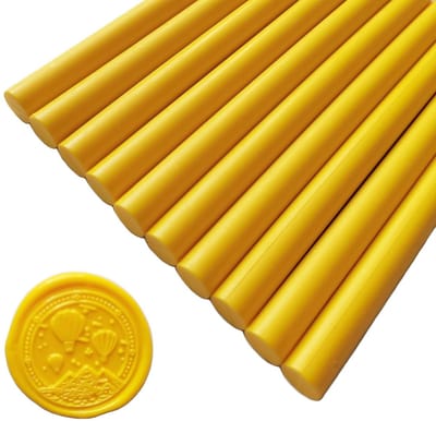 10 Gele Sealing Wax Sticks voor Wax Seal Stamp, Perfect voor Trouwinvites, Cadeaus en Kaarten