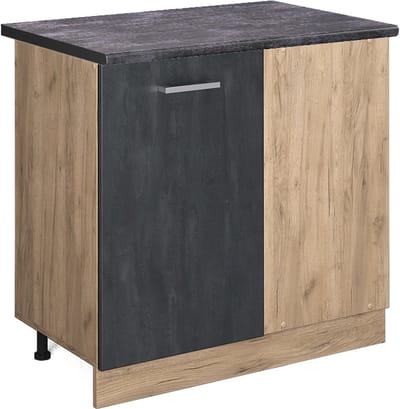 Vicco R-Line Hoekkast – 86 cm, WB Antraciet Zwart beton