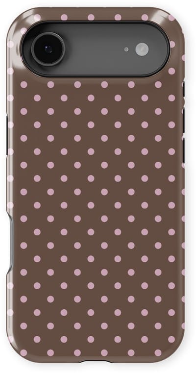 Polka Dots Hoesje geschikt voor iPhone 17 Air | Geschikt Voor Mag | Stippen Design Backcover geschikt voor iPhone 17 Air Choco Blush
