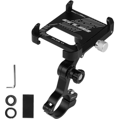 Support de téléphone de vélo en aluminium, rotatif à 360 degrés, réglable, antidérapant, guidon de vélo noir