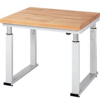 Werktafel serie adlatus 600, 1000 x 900 x 740-1140 mm, beuken massief blad