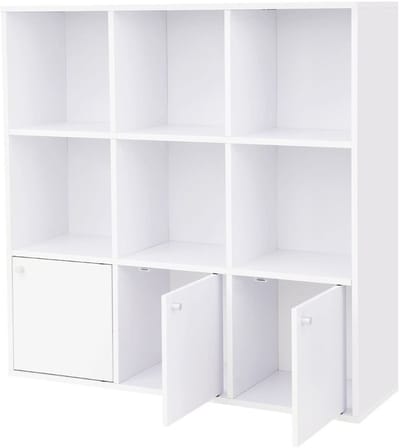 Hoppa! - Boekenkast 9 Vakken - Wit - Hout - 97,5 x 29 x 97,5 cm (B x D x H)