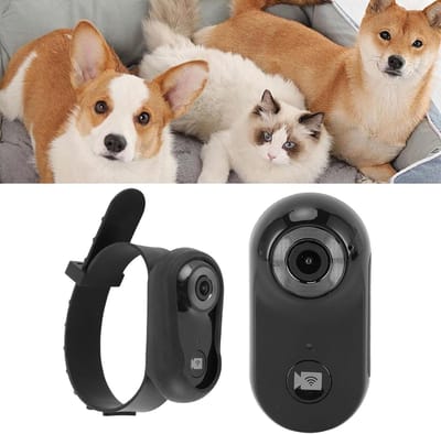 Huisdier Halsband Camera - Draagbare Camera - Huisdier Gedrag Volgen - 170 Graden Groothoek - 1080P Resolutie - Zwart