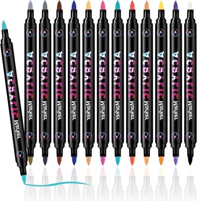 24 Kleuren Acryl Markers voor Waterdichte Stenen - Perfect voor Creatieve Projecten en Kunstwerken