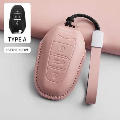 PU Leer Auto Slimme Afstandsbediening Sleutelhoes Accessoires Voor Citroen C4 C5 C6 C5 X C5 Aircross Sleutelkap Anti-Kras Cover Decoratief gray