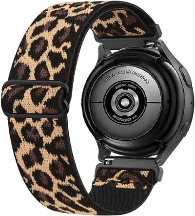 Verstelbare elastische nylon vervangband voor smartwatch, 20mm sportarmband geschikt voor Galaxy Watch 5 Pro, Active 2 en meer