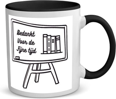 Akyol - bedankt voor de fijne tijd koffiemok - theemok - zwart - Juf - meester - afscheid school - 350 ML inhoud